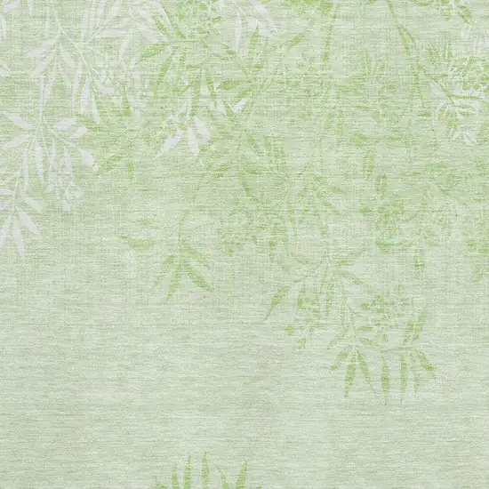 Mint Green And Ivory Floral Washable Area Rug With UV Protection Photo 2