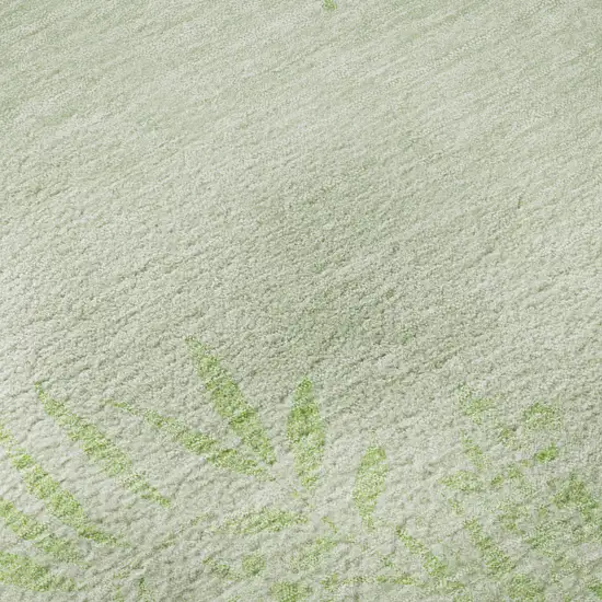 Mint Green And Ivory Floral Washable Area Rug With UV Protection Photo 9