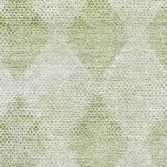 Mint Green And Ivory Geometric Washable Area Rug With UV Protection Photo 2