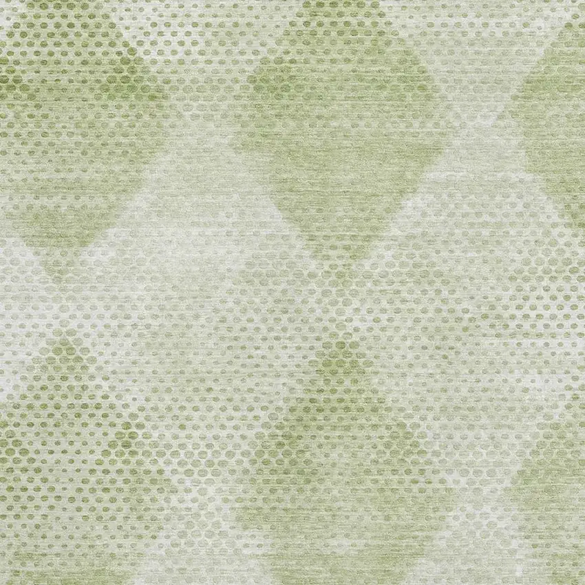 Mint Green And Ivory Geometric Washable Area Rug With UV Protection Photo 2