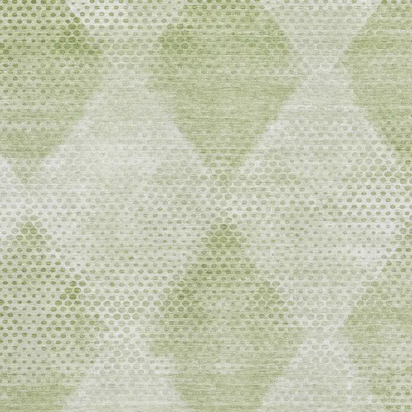 Mint Green And Ivory Geometric Washable Area Rug With UV Protection Photo 2