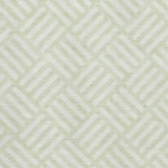 Mint Green And Ivory Geometric Washable Area Rug With UV Protection Photo 3