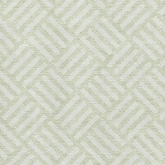 Mint Green And Ivory Geometric Washable Area Rug With UV Protection Photo 3