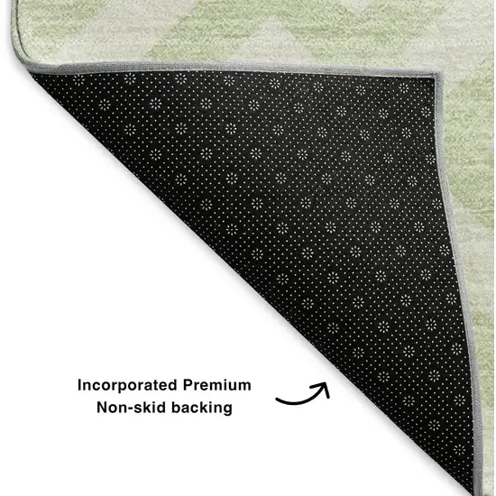 Mint Green And Ivory Geometric Washable Area Rug With UV Protection Photo 7