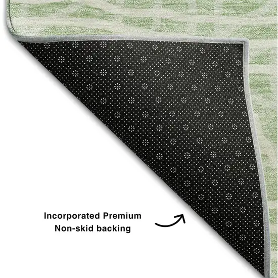 Mint Green And Ivory Geometric Washable Area Rug With UV Protection Photo 7