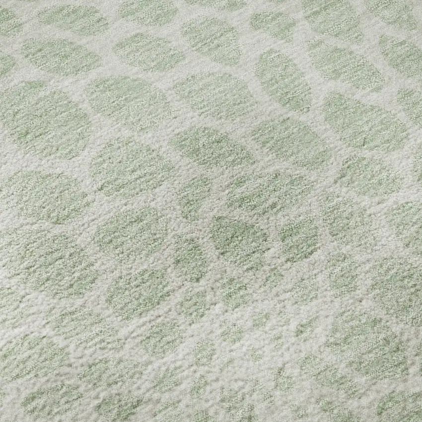 Mint Green And Ivory Geometric Washable Area Rug With UV Protection Photo 9