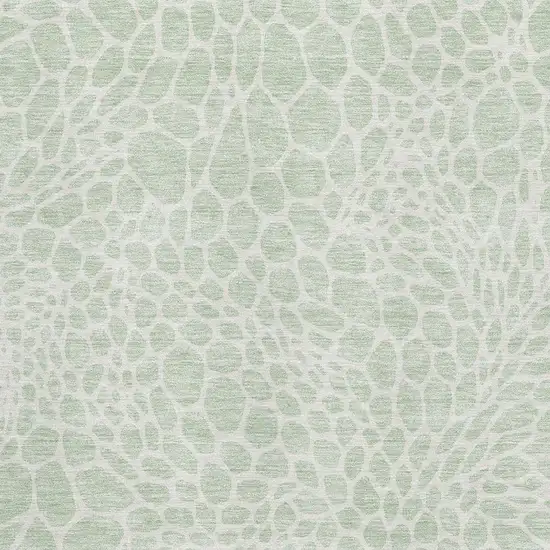 Mint Green And Ivory Geometric Washable Area Rug With UV Protection Photo 3