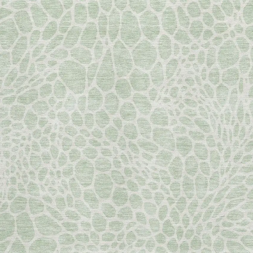 Mint Green And Ivory Geometric Washable Area Rug With UV Protection Photo 3