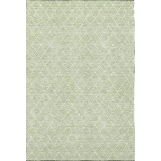 Mint Green And Ivory Geometric Washable Area Rug With UV Protection Photo 2