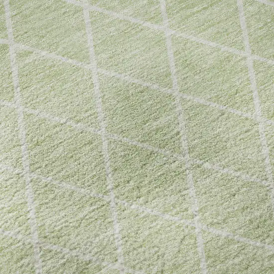 Mint Green And Ivory Geometric Washable Area Rug With UV Protection Photo 8