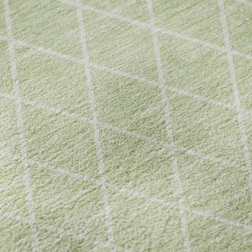 Mint Green And Ivory Geometric Washable Area Rug With UV Protection Photo 8