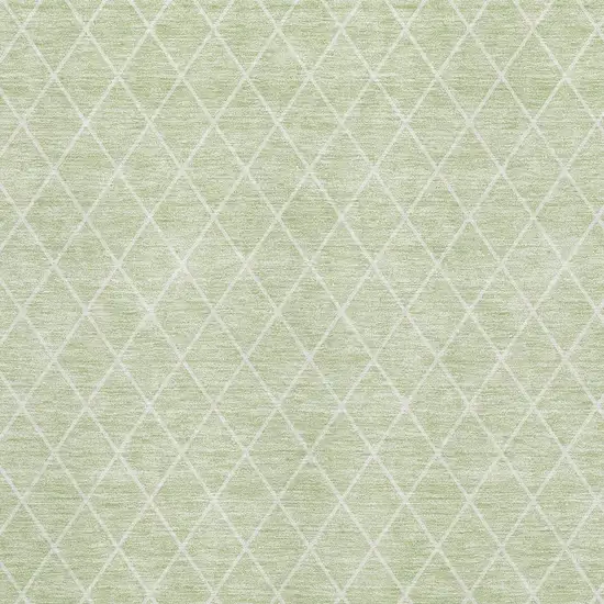 Mint Green And Ivory Geometric Washable Area Rug With UV Protection Photo 2