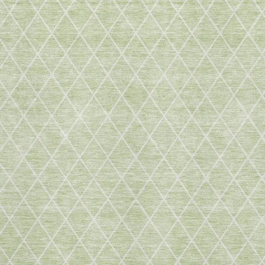 Mint Green And Ivory Geometric Washable Area Rug With UV Protection Photo 2