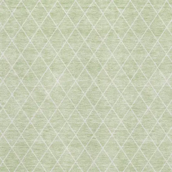 Mint Green And Ivory Geometric Washable Area Rug With UV Protection Photo 2