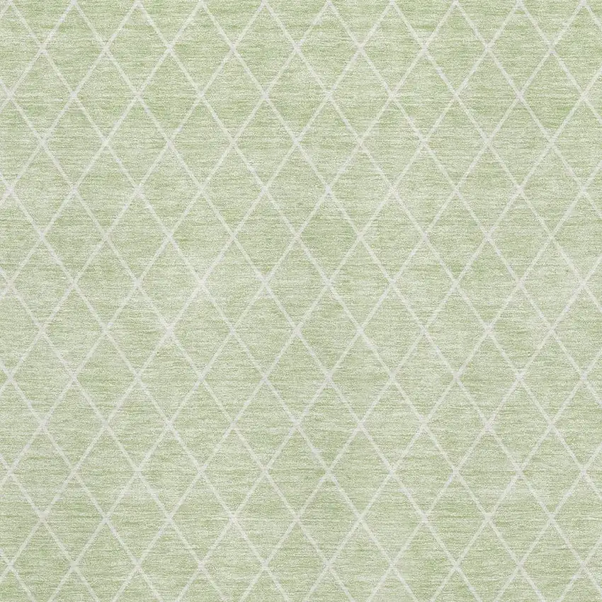 Mint Green And Ivory Geometric Washable Area Rug With UV Protection Photo 2