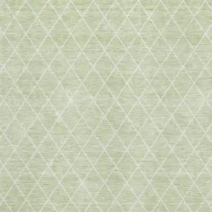 Photo of Mint Green And Ivory Geometric Washable Area Rug With UV Protection