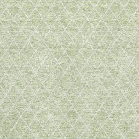Mint Green And Ivory Geometric Washable Area Rug With UV Protection Photo 2