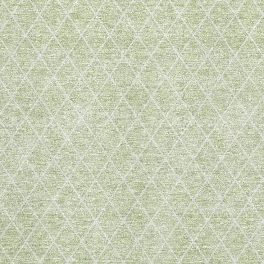 Mint Green And Ivory Geometric Washable Area Rug With UV Protection Photo 2