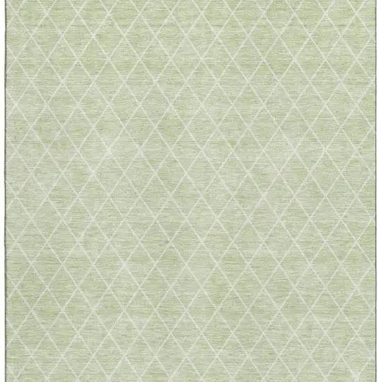 Mint Green And Ivory Geometric Washable Area Rug With UV Protection Photo 3