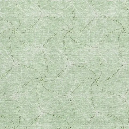 Mint Green And Ivory Geometric Washable Area Rug With UV Protection Photo 2