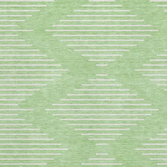 Mint Green And Ivory Geometric Washable Area Rug With UV Protection Photo 2