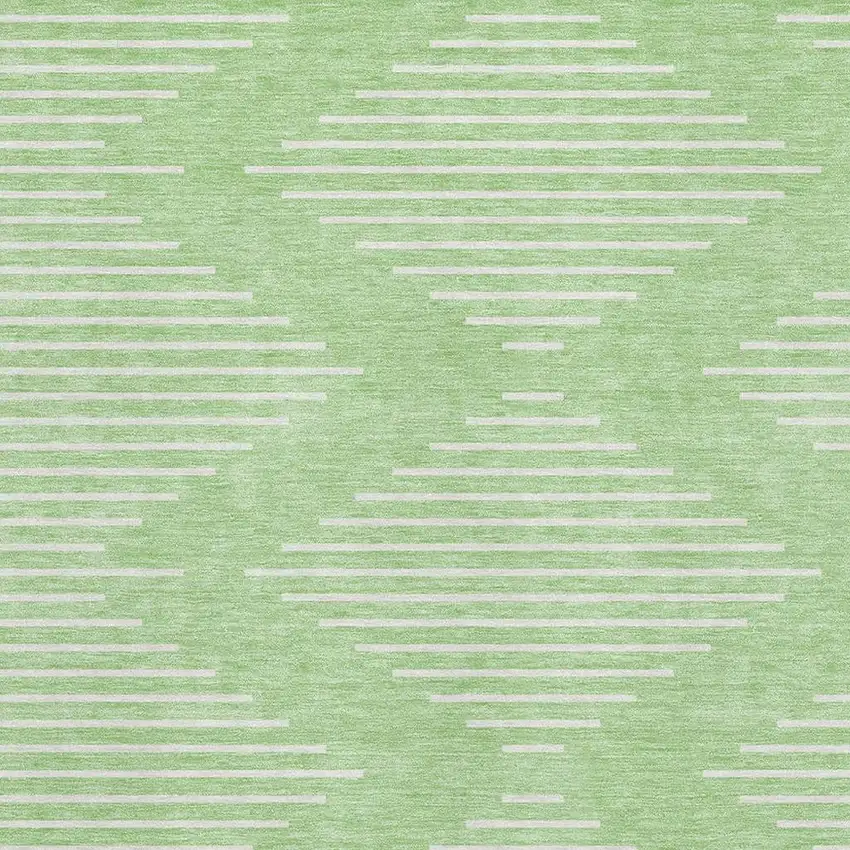 Mint Green And Ivory Geometric Washable Area Rug With UV Protection Photo 2