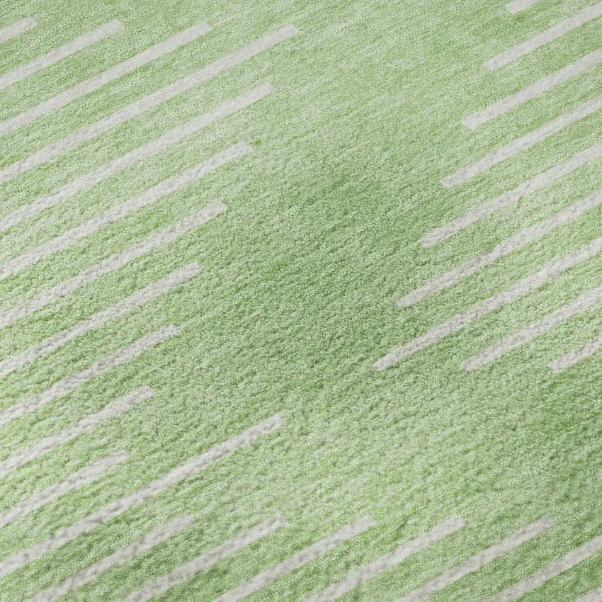 Mint Green And Ivory Geometric Washable Area Rug With UV Protection Photo 9