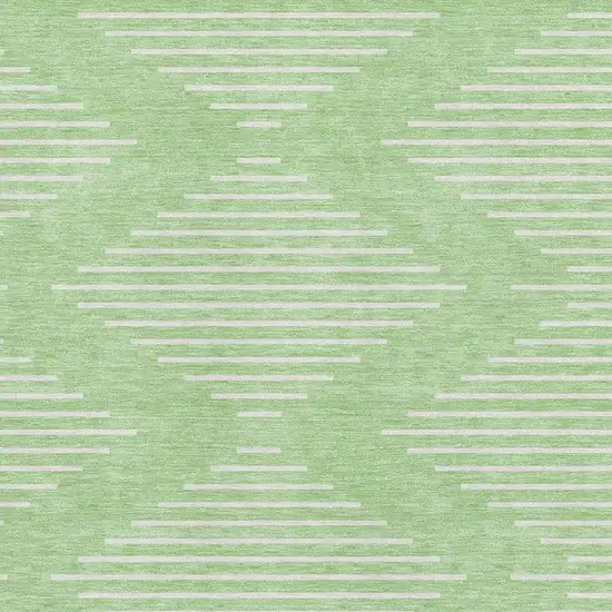 Mint Green And Ivory Geometric Washable Area Rug With UV Protection Photo 2