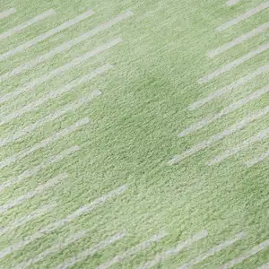 Photo of Mint Green And Ivory Geometric Washable Area Rug With UV Protection