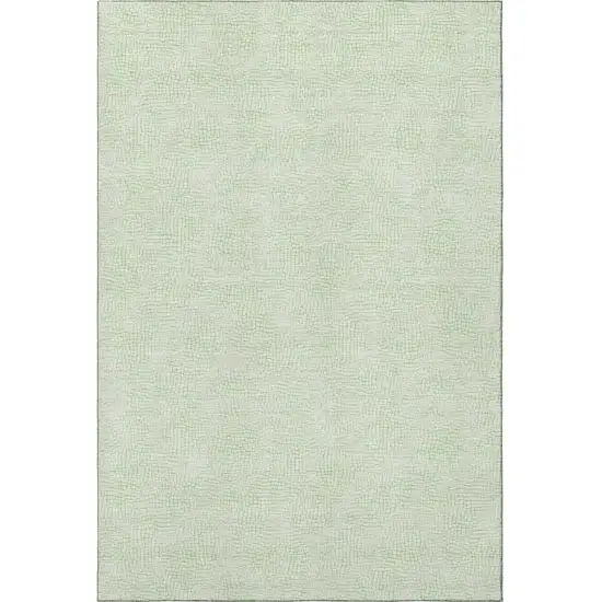 Mint Green And Ivory Geometric Washable Area Rug With UV Protection Photo 3