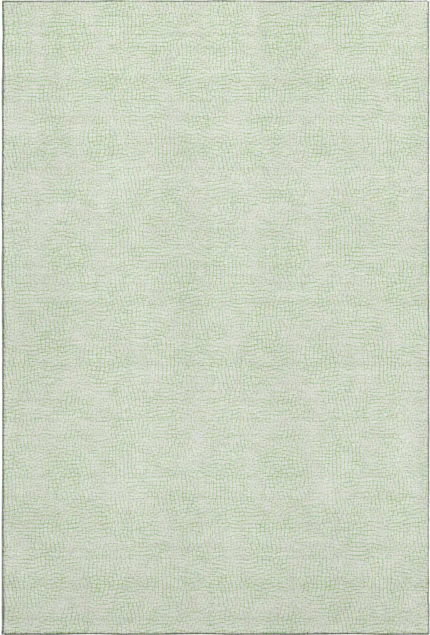 Mint Green And Ivory Geometric Washable Area Rug With UV Protection Photo 1