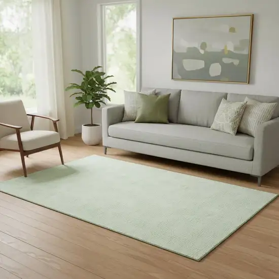 Mint Green And Ivory Geometric Washable Area Rug With UV Protection Photo 2