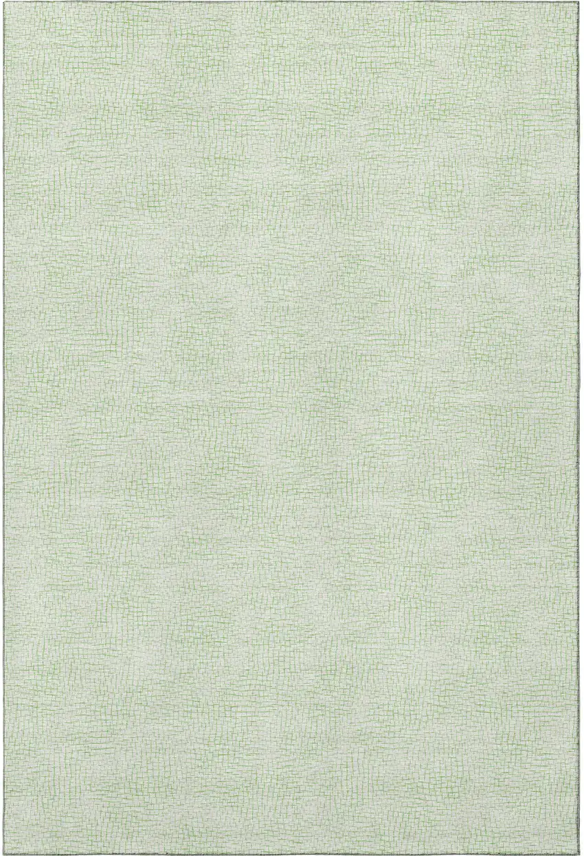 Mint Green And Ivory Geometric Washable Area Rug With UV Protection Photo 3