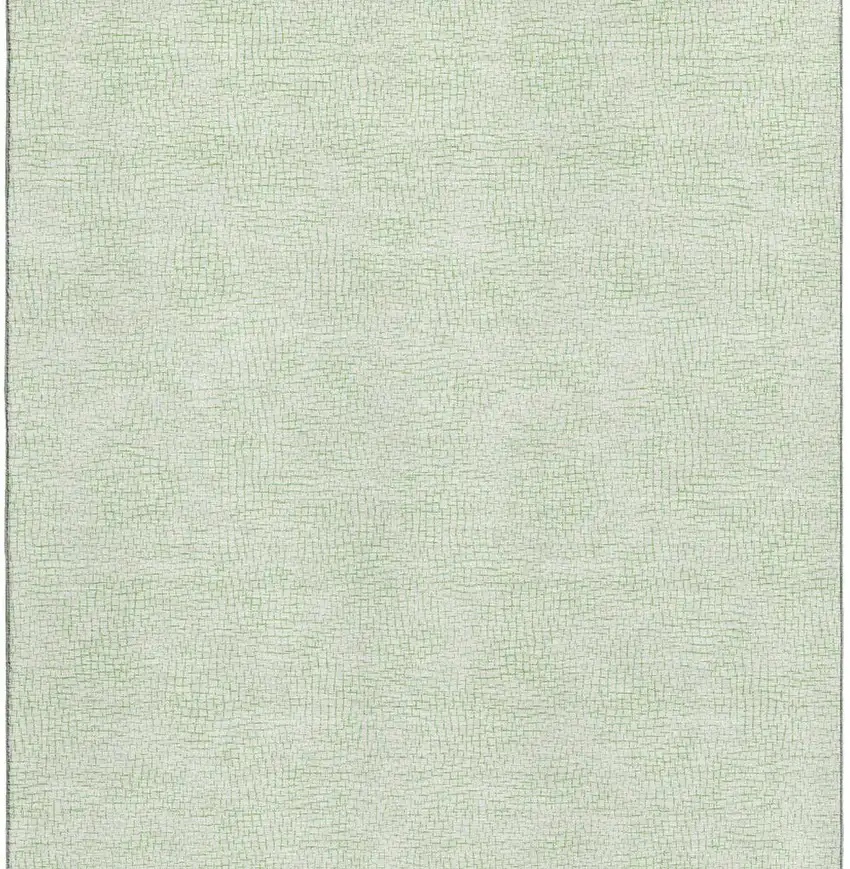 Mint Green And Ivory Geometric Washable Area Rug With UV Protection Photo 2