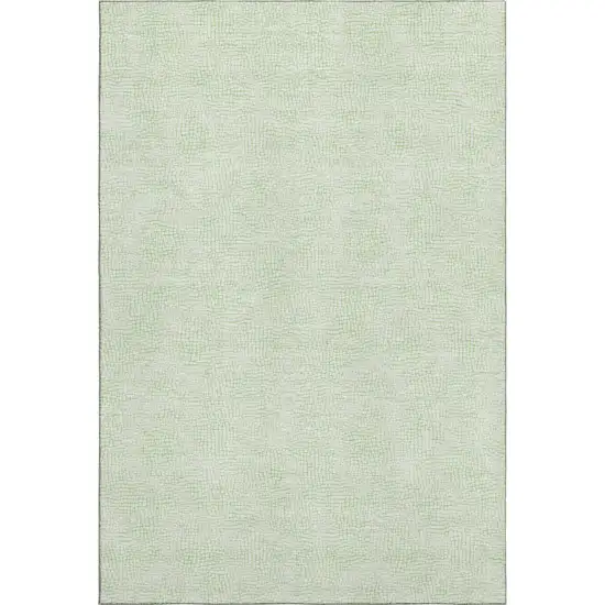 Mint Green And Ivory Geometric Washable Area Rug With UV Protection Photo 1