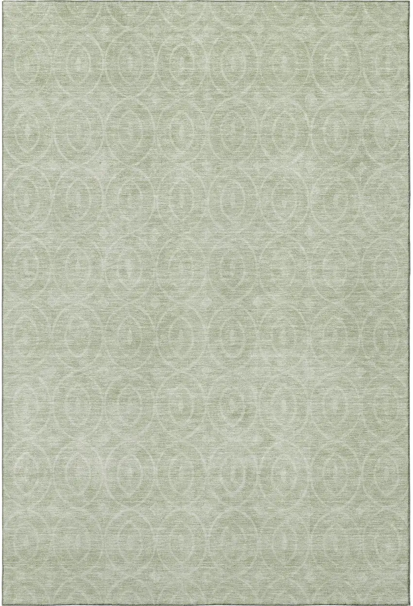 Mint Green And Ivory Geometric Washable Area Rug With UV Protection Photo 3