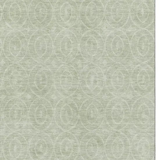 Mint Green And Ivory Geometric Washable Area Rug With UV Protection Photo 2
