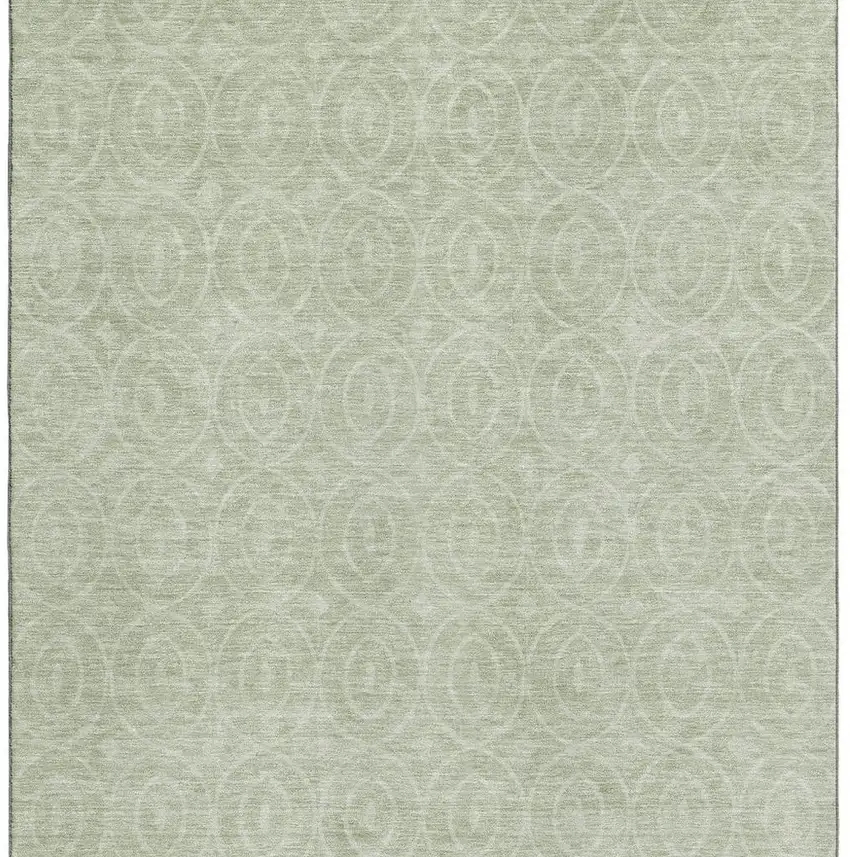 Mint Green And Ivory Geometric Washable Area Rug With UV Protection Photo 3