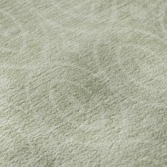 Mint Green And Ivory Geometric Washable Area Rug With UV Protection Photo 9