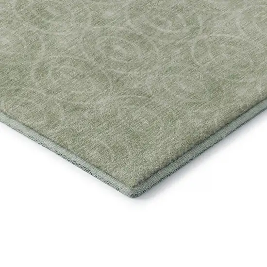 Mint Green And Ivory Geometric Washable Area Rug With UV Protection Photo 7