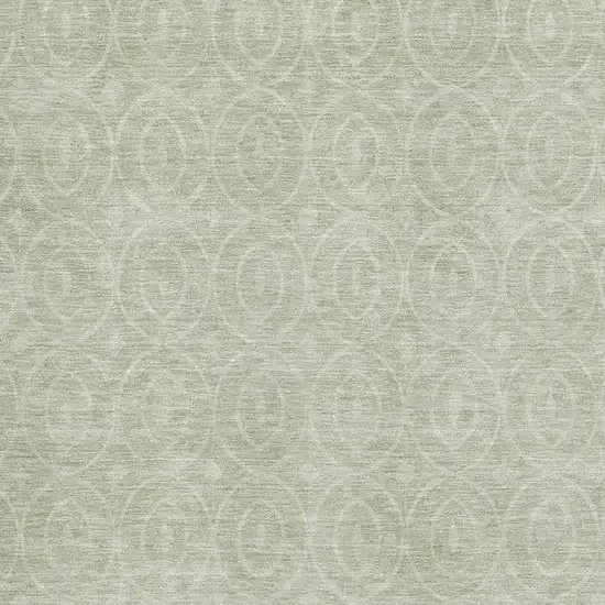 Mint Green And Ivory Geometric Washable Area Rug With UV Protection Photo 2