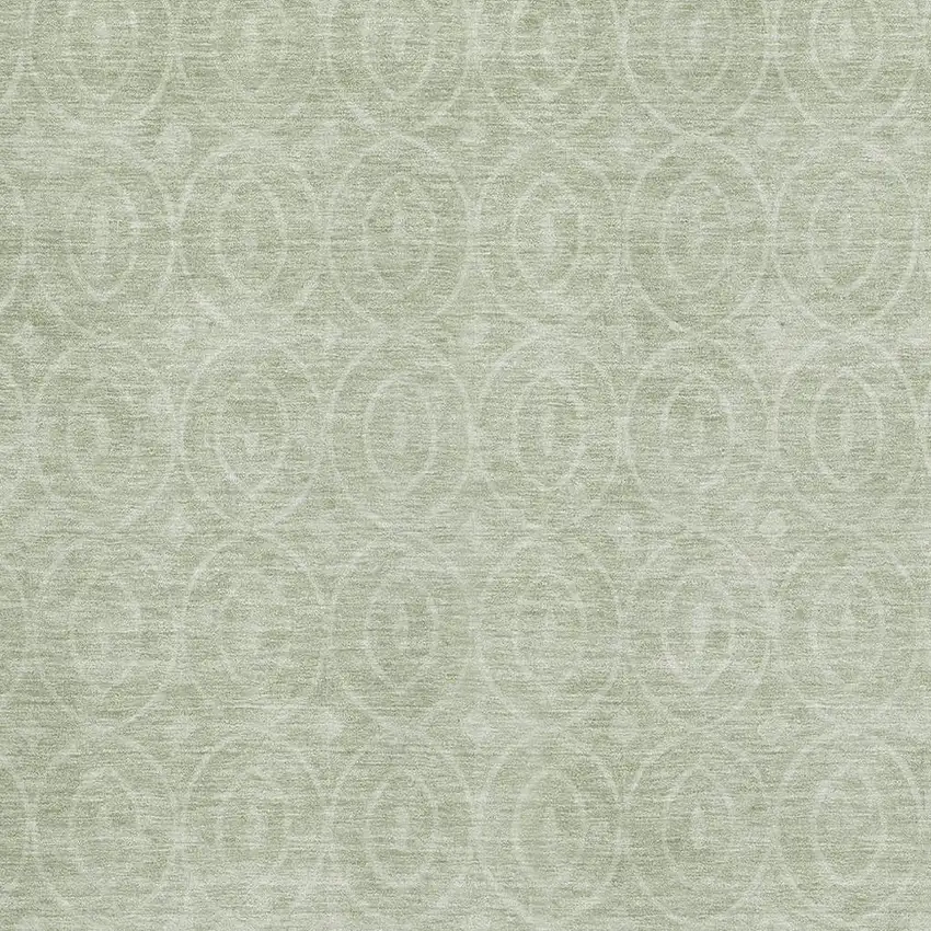 Mint Green And Ivory Geometric Washable Area Rug With UV Protection Photo 2