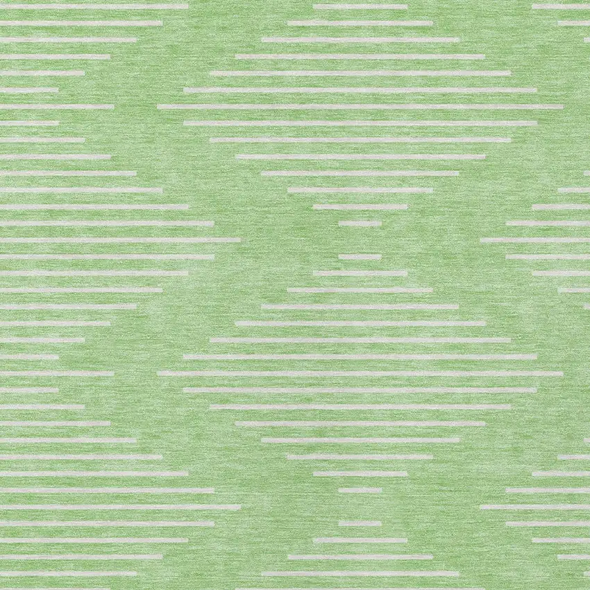 Mint Green And Ivory Geometric Washable Indoor Outdoor Area Rug Photo 5