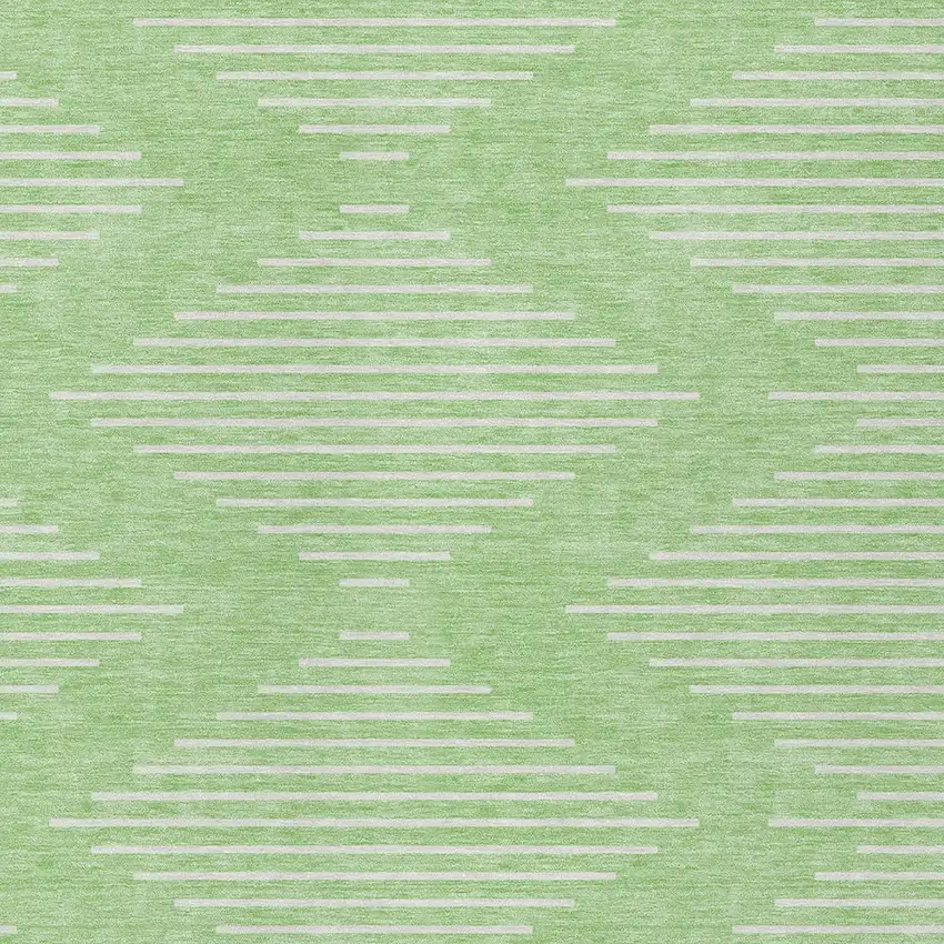 Mint Green And Ivory Geometric Washable Indoor Outdoor Area Rug Photo 5