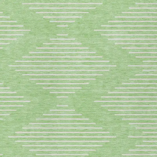 Mint Green And Ivory Geometric Washable Indoor Outdoor Area Rug Photo 5