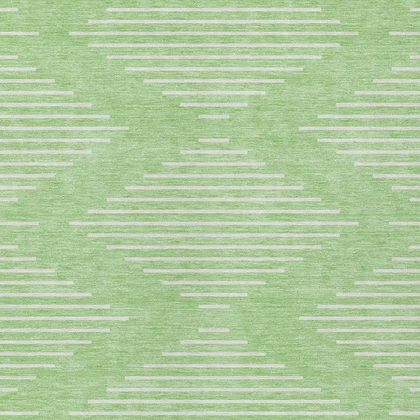Mint Green And Ivory Geometric Washable Indoor Outdoor Area Rug Photo 5