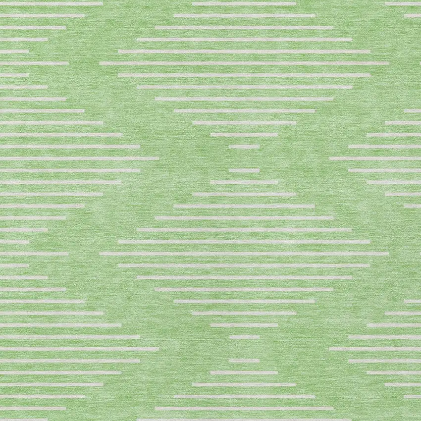 Mint Green And Ivory Geometric Washable Indoor Outdoor Area Rug Photo 5