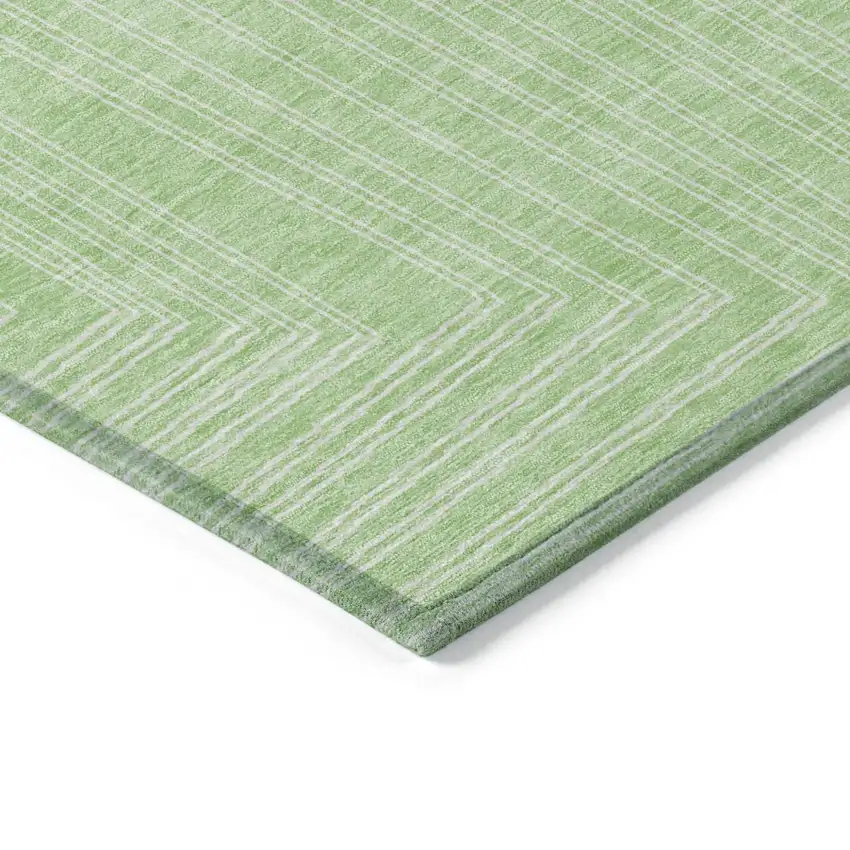 Mint Green And Ivory Geometric Washable Indoor Outdoor Area Rug Photo 4