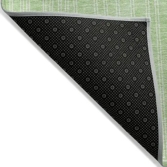 Mint Green And Ivory Geometric Washable Indoor Outdoor Area Rug Photo 3