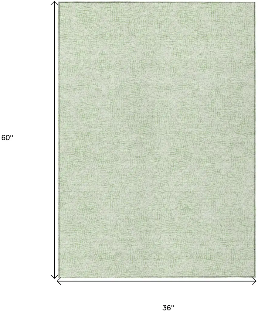 Mint Green And Ivory Geometric Washable Indoor Outdoor Area Rug Photo 7